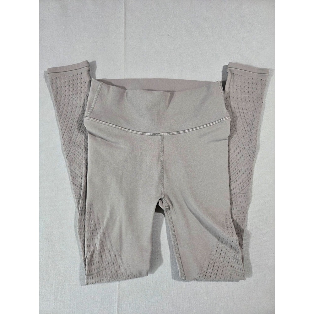 Lululemon Leggings Womens 4 Gray Mesh Reveal Running Mindful Motion Pants Active - Picture 3 of 10
